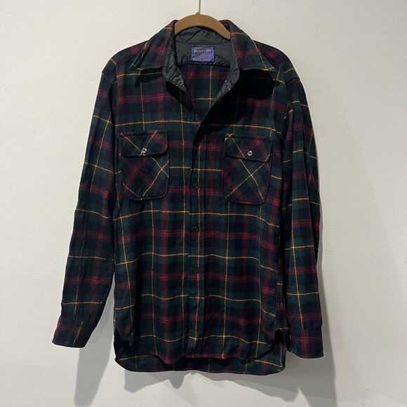 Pendleton Other - Pendleton Virgin Wool Button Up Men’s Medium Tartan Plaid Shirt Board 70s 80s
